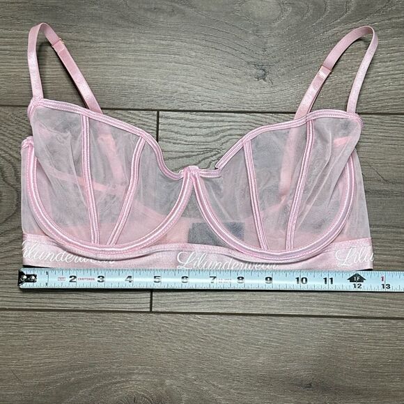 Lilunderwear Sheer Pink Unlined Balconet Bra Size 34DD‎ - Picture 4 of 8
